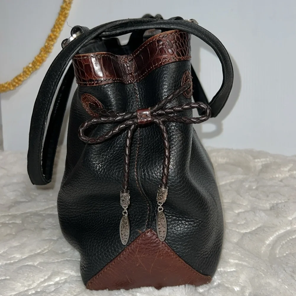 Brighton black leather hand shoulder bag 1 - Picture 5 of 13